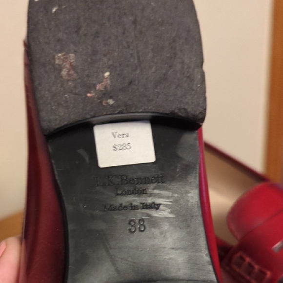 LK Bennett Burgundy Leather Loafers - Picture 2 of 9